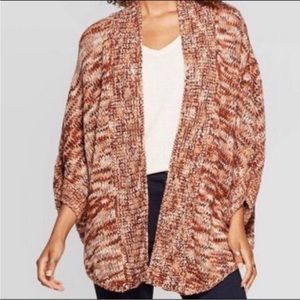 Universal Thread Co. Chunky Fuzzy Knit Sweater Brown Neutral Tone